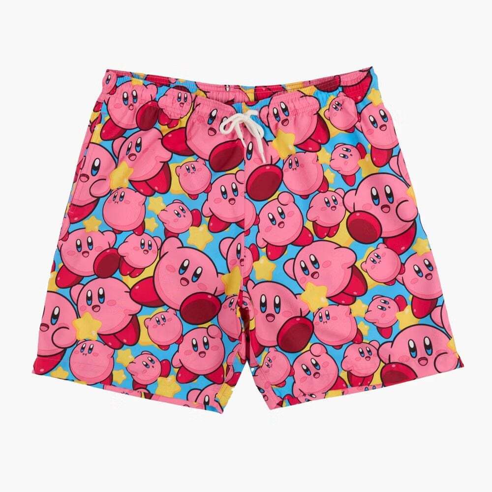 Nintendo Kirby Character Print Men's 7" Swim Shorts